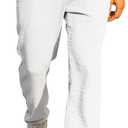 JMIERR Men's Casual Drawstring Pants Elastic Waist Lightweight Pant Summer Beach Trouser with Pockets (White, XXL)