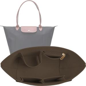 Lckaey Purse Organizer Insert for Longchamp Le Pliage Neo Handbags Insert Organizer 1012coffee-M
