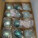 12 Pcs Green Glass Christmas Ball Ornaments Set, Assorted Hanging Baubles for Christmas Tree, Vintage Blown Green Decorations for Winter Holiday Xmas Tree Dcor