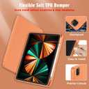 ZryXal New iPad Pro 12.9 Inch Case 2022/2021/2020(6th/5th/4th Gen) with Pencil Holder,Smart iPad Case [Support Touch ID and Auto Wake/Sleep] with Auto 2nd Gen Pencil Charging (Orange)