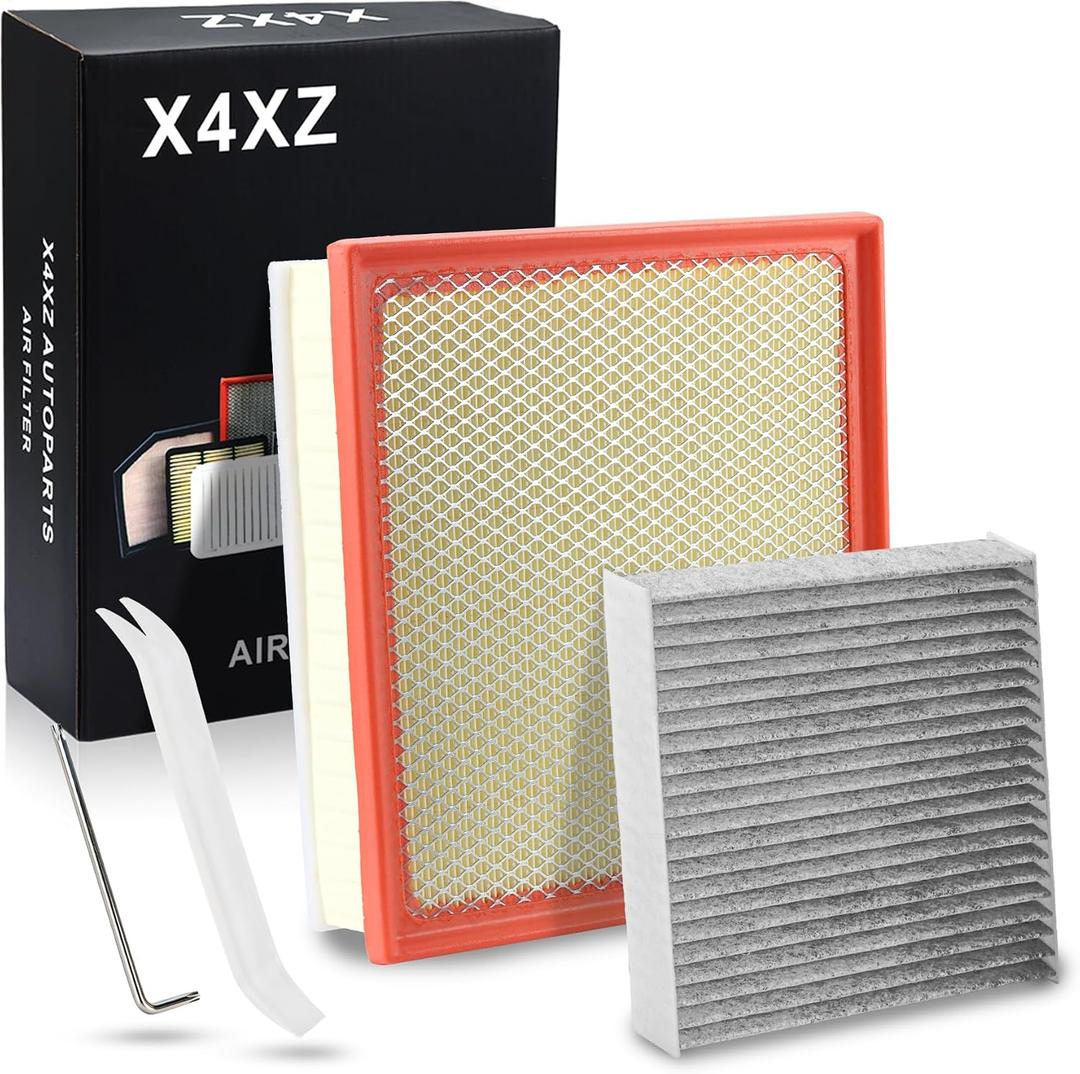 CA11895 CF10285 Engine & Cabin Air Filter Set for 2014-2021 Toyota Sequoia 5.7L, 2014-2021 Toyota Tundra 4.6L 5.7L(Flexible Panel Air Filter Only) Replace# 17801-0P100 87139-50100