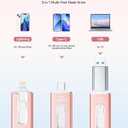 MFi Certified 256GB Flash Drive for iPhone, 3 in 1 Type-C USB Memory Stick Thumb Drive for Photos Videos, High Speed External Memory Storage Photo Stick for iPhone iPad Android PC (Rose Pink)