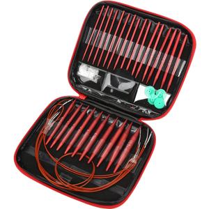 Interchangeable Circular Knitting Needles Set, 26 Pieces Aluminum Interchangeable Crochet Needles with 1 Storage Case, Detachable Knitting Needles Crochet Kit for Gift