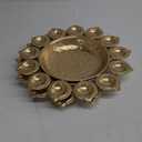 Kalakriti 2 Pcs Metal Diya Shape Urli Bowl Flower Indian Decorative for Home | Home Floating Tea Light Candles | Diwali Navratri Pooja Decoration Items | 14 Inch Each