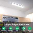 Plug in Ceiling Light 4FT Linkable 36W 5000K LED Shop Lights for Workshop Garage, Plug in Tube Light Fixture, 4500LM Closet Wall Light for Workbench Kitchen Office Bathroom, Triproof