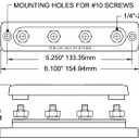 Blue Sea Systems 2307 150 Amp Common BusBar with 4 studs and a cover, With Cover, 150A