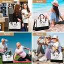 Birthday Gifts for Women Canvas Tote Bag, Unique Gifts for Wife Mom Friends Her, Vintage Handbag Cosmetic Bag Poster