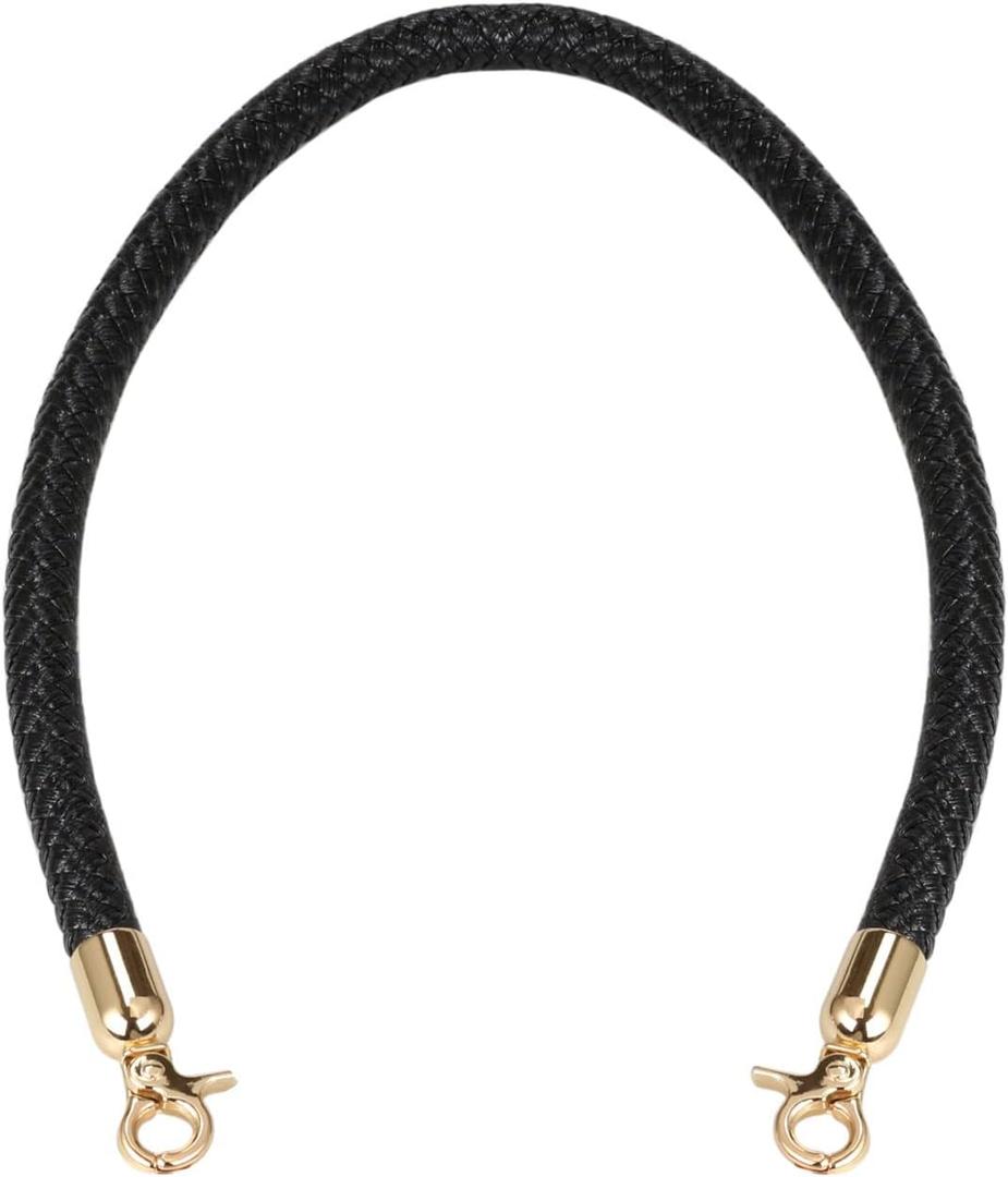 ALLZEDREAM Leather Shoulder Bag Straps Replacement Purse Handbag Braided Handle (23.6in, Black)