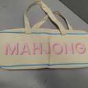 Mahjong Rack Storage Bag for 4 Racks, 4-Compartment Travel Case, Beige, One Size