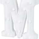 Restaurantware Illumify 8.1 x 1.2 x 8.7 Inch Light Up Letter 1 Durable Marquee LED Light - Letter M Touchproof White Plastic Party Light Keyhole Slot For Parties Weddings Or Special Events