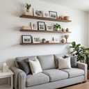 WOPITUES Long Floating Shelves 48", 3 Pcs Wall Shelves, Invisible Brackets, 48in