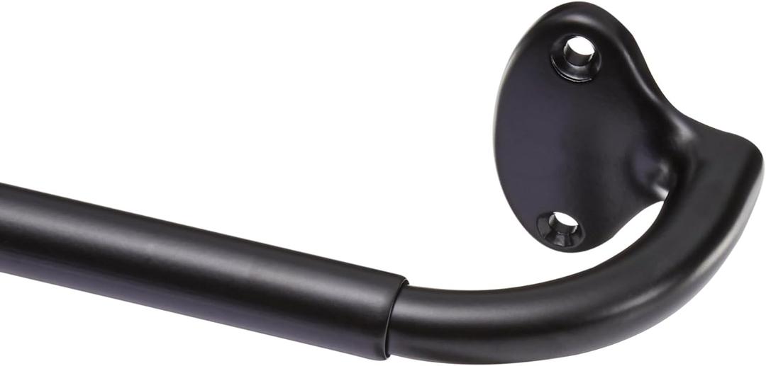 Amazon Basics Room Darkening Blackout Curtain Rod for Bedroom and Living Room, Curved, Wraps Around, Blocks Light, for Heavy Curtains, 48" to 88", Black