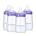 Lansinoh Anti-Colic Baby Bottles, BPA-Free Plastic, 8 Ounces, 3 Count, Medium Flow Nipples (Size M), Breastfeeding Bottle with NaturalWave Design