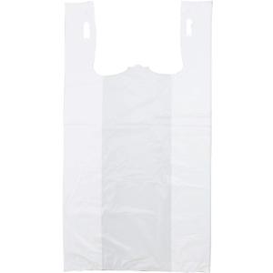 200 Large Plastic Grocery T-Shirt Bags - Plain White 12" x 6" x 21"