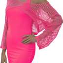 80s Costumes for Women Fishnet Neon Off Shoulder Dress 3, Medium