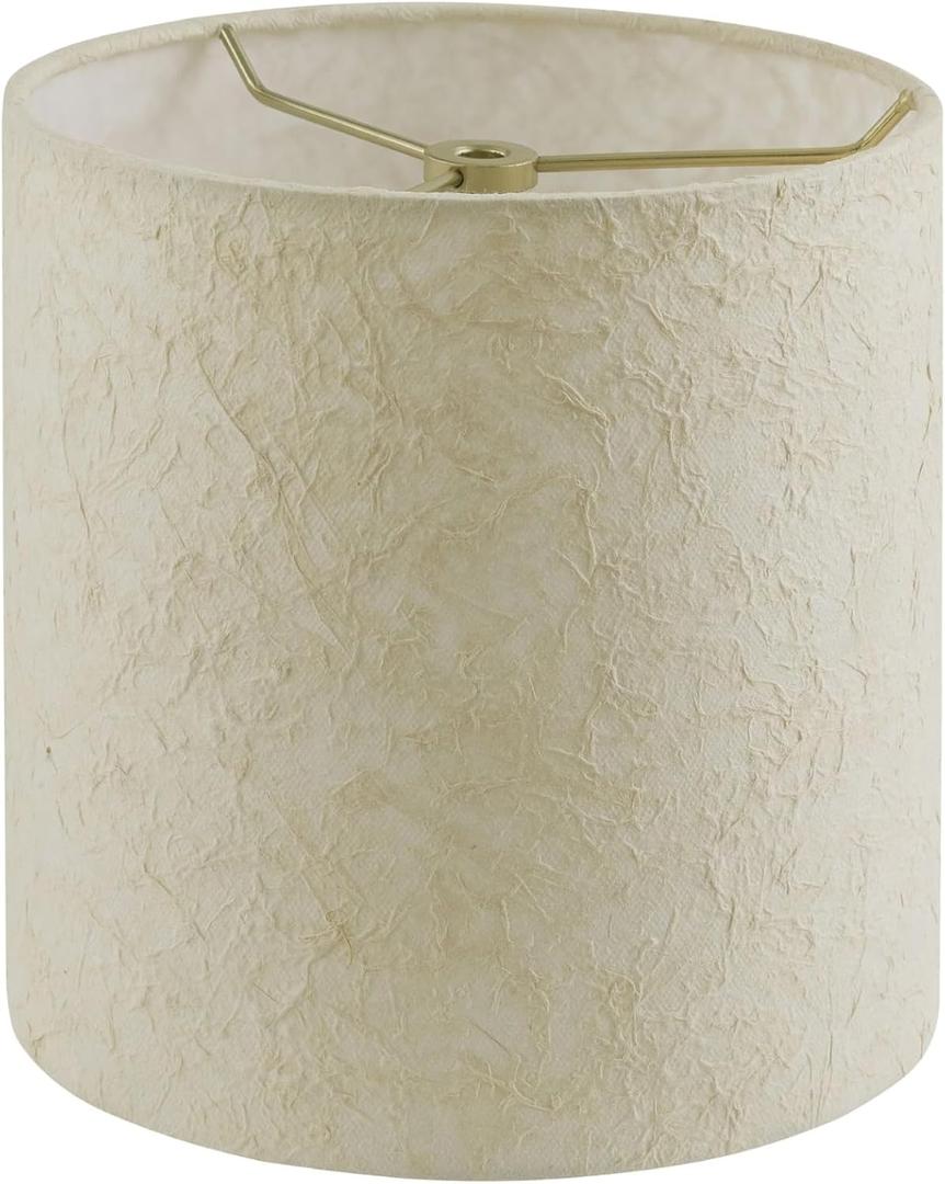 Aspen Creative 31237 Transitional Drum (Cylinder) Shaped Spider Construction Lamp Shade in Parchment, 8" Wide (8" x 8" x 8")