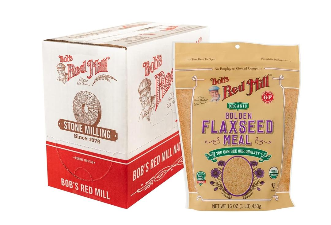 Bob's Red Mill Organic Golden Flaxseed Meal, 16oz (Pack of 4) - Non GMO, Vegan, Paleo Friendly, Keto Friendly, Kosher (EXP 05/21/26)