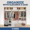 ZOBER Wooden Hangers - Heavy Duty, Non Slip Wood Hangers for Coats, Jackets, Suits, & Pants - Coat Hangers for Closet W/Bar and Notches 20 Pack