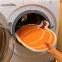 Haull 6 Pcs Fall Thanksgiving Bathroom Rugs Decorations for Home, Autumn Pumpkin Rugs Bulk Orange Washable Nonslip Mat Decor for Living Room Doorway Farmhouse Thanksgiving Neighbor Gift, 16 x 16 Inch