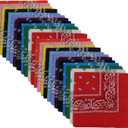 Bandanas 24pcs 22 X 22 Inch 100% Cotton Bandana Novelty Double Sided Print Paisley Cowboy Bandana Party Favor Scarf Headband Handkerchiefs Two Dozen