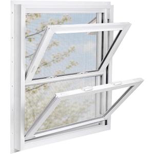 Vinyl Double Hung Sliding Window 36x36, Double Pane Glass, White
Vinyl frame replacement window, Insulated tempered glass window with fiberglass screen for home and mobile home.