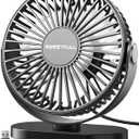 SWEETFULL USB Desk Fan Small Quiet - 3 Speeds Mini Personal Portable Fan 360 Rotation Adjustable, 5.5 Inch Office Table Cooling Gadgets on Desktop (Black)