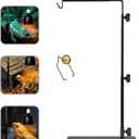 Reptile Metal Lamp Stand, Adjustable 24 to 38 in of The Basking Light Floor Holder Heat Lamp Bracket, Suitable for Snake Turtle Bearded Dragon Chameleon Habitat Terrarium Tank Accessories