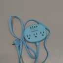 Blue Extension Cord with Surge Protected 1080J - 5 FT Flat Extension Cord, 1625W Cute Extension Cord with 3 AC Outlet 4 USB (24W/4.8A), Compact for Cute Blue Kawaii Desk Accessories