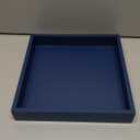 10"x10" Small Square Wood Decorative Tray for Office, Ottoman, Bathroom, Entry, Remote Controls, Countertop Organizer, Candle Tray - Twilight Blue