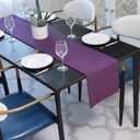 Dinning Table Runner Cloth 12 x 120 Inches Farmhouse Kitchen Coffee Burlap Table Runner Cloth for Holiday Party, Dark Purple