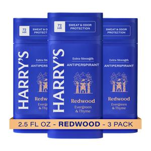 Harry's Extra-Strength Antiperspirant Deodorant, Sweat & Odor Control Antiperspirant for Men, Redwood, 2.5 oz Pack of 3