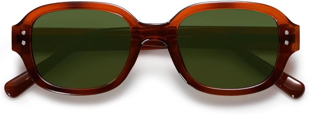 SOJOS Rectangle Sunglasses for Women Vintage Trendy Outdoor Travel Sun Glasses Square Frame SJ2218 (Red Tortoise)