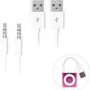 iAbler iPod Shuffle Cable, 2 Pack 3.5mm Jack/Plug to USB USB Power Charger Sync Data Transfer Cable for iPod Shuffle 3rd 4th 5th MP3/MP4