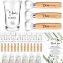 50 Sets Wedding Party Favors for Guests Cheers to Love Wedding Shot Glasses Bottle Opener with Thank You Cards Bridal Shower Thank You Gifts (Acrylic)