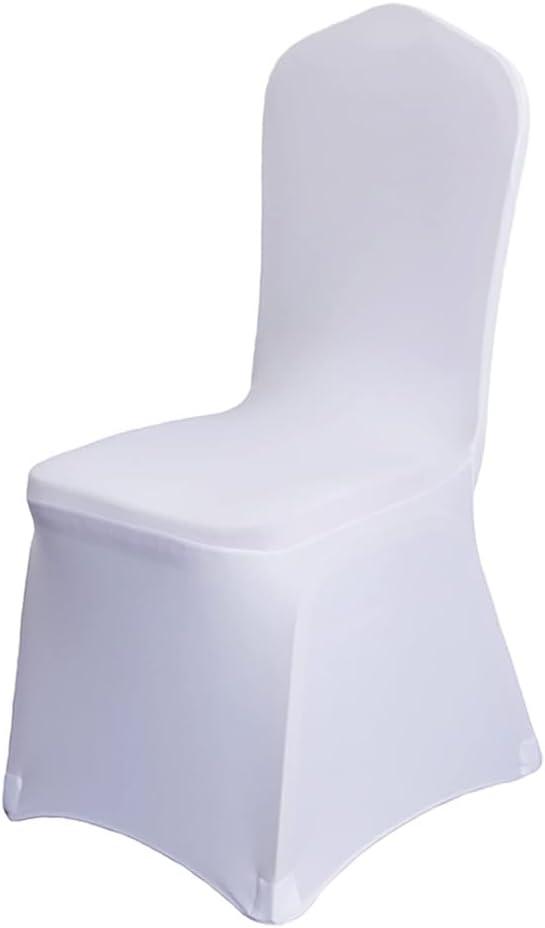 50 Pcs White Washable Removable Universal for Wedding Party Dining Banquet Polyester Spandex Stretch Slipcovers Chair Covers