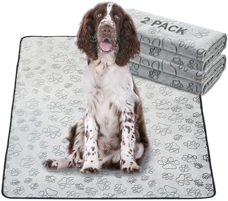 Qeils Reusable Puppy Pads, 2 Pack Washable Pee Pads for Dogs, Non Slip Wee Wee pad, Absorbent and Leakproof Training Mats for Potty, Crate, Playpen, Bed, Sofa, 48"x 30"