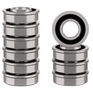 XiKe 10 Pack Flanged Ball Bearings 1/2" x 1-3/8" x 1/2" inch. Be Applicable Lawn Mower, Wheelbarrows, Carts & Hand Trucks Wheel Hub.