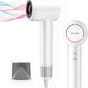 Hair Dryer, High Speed Ionic Blow Dryer with Brushless Motor for Fast Drying, Thermo-Control Quiet Hair Dryers for Women Men Kids, Small Portable Professional Hairdryer, Compact, Travel/Home/Salon (Pearly White)