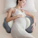 Pregnancy Pillows for Sleeping, Memory Foam Maternity Pillow Support for Back Belly HIPS, Adjustable Travel Wedge Pillow for Pregnant Women, Side Sleeping Pregnant Pillows with Velvet Cover