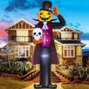 12FT Giant Halloween Inflatables Decorations Pumpkin Vampire Holding Skull Built-in LEDs Blow Ups Yard Decoration Outdoor Large Huge Pumpkin Spooky Inflatable for Holiday Party Lawn Garden Indoor
