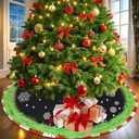 Christmas Tree Skirt 48 Inch, Green Tree Skirts Collar for Home Winter Decorations Xmas Trees Holiday Indoor Decor (Black, 48 Inch)