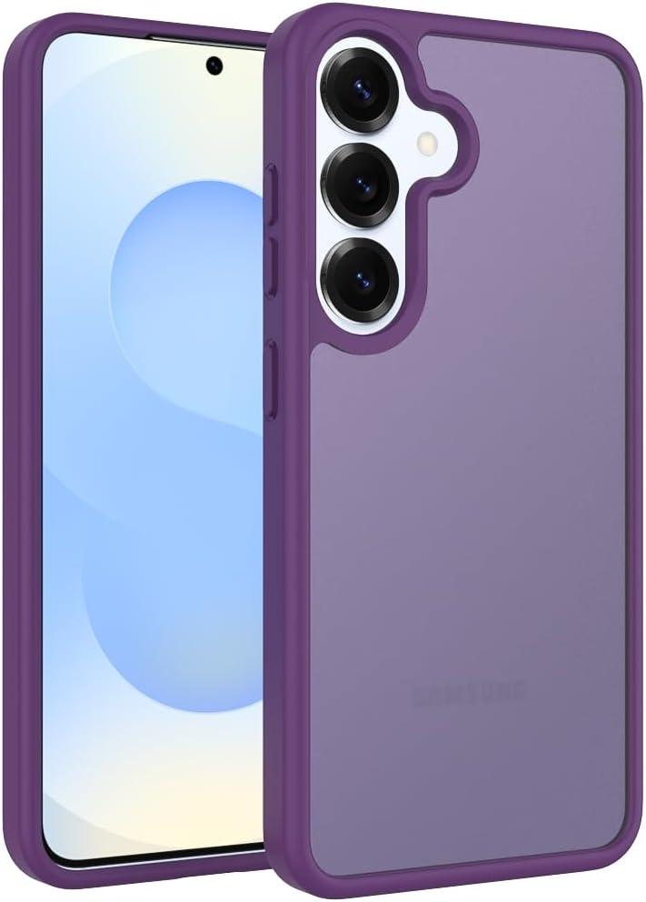 Compatible with Samsung Galaxy S25 Plus Case, Anti-Fingerprint Matte Coating, Protective Hard Back Slim Translucent Case for Samsung Galaxy S25+/S24+ 6.7", Purple