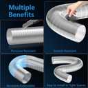 Hon&Guan 4-Inch Semi Rigid Dryer Vent Hose, 5 Feet Flexible Aluminum Duct with 2 Clamps and Aluminum Foil Tape