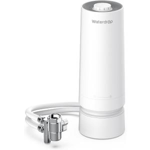Waterdrop Water Filter for Sink Faucet, 4000 Gallons Countertop Water Filter System and Filter Life Reminder, Reduces Heavy Metals, Bad Odor, and 99% Chlorine, WD-CTF-06 (1 Filter) (Plastic White)