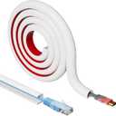Cord Hider Raceway Kit, 78 inch Wall Cable Hider for 1 Cable, Silicone Material Hiding Wall Mount TV Powers Cords in Home Office, W0.59 H0.39in White