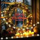 2 x kolpop 2 Pack 50 LED Fairy Lights Battery Operated with Timer, Transparent Snowflakes String Lights Battery Powered with Remote Control Waterproof for Indoor Outdoor Christmas Decorations