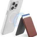 MOFT MagSafe Wallet, Card Holder Fit 1-2 Cards, Strong Magnetic Phone Stand with Angle Adjustment, MOVAS Vegan Leather Phone Wallet for iPhone 16/15/14/13/12 Series, Sienna Brown