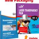 Uinkit Laser Transparency Film 8.5x11 Transparent Paper for Overhead Projector and Laser Jet Printer Copier, 100 Sheets