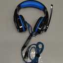 BENGOO G9000 Stereo Gaming Headset for PS4 PC Xbox One PS5 Controller, Noise Cancelling Over Ear Headphones with Mic, LED Light, 7.1 Surround Sound, Soft Memory Earmuffs for Nintendo Xbox Series X|S (Blue)