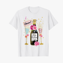 Happy Birthday Champagne Flutes With Floral Flower For Women T-Shirt M